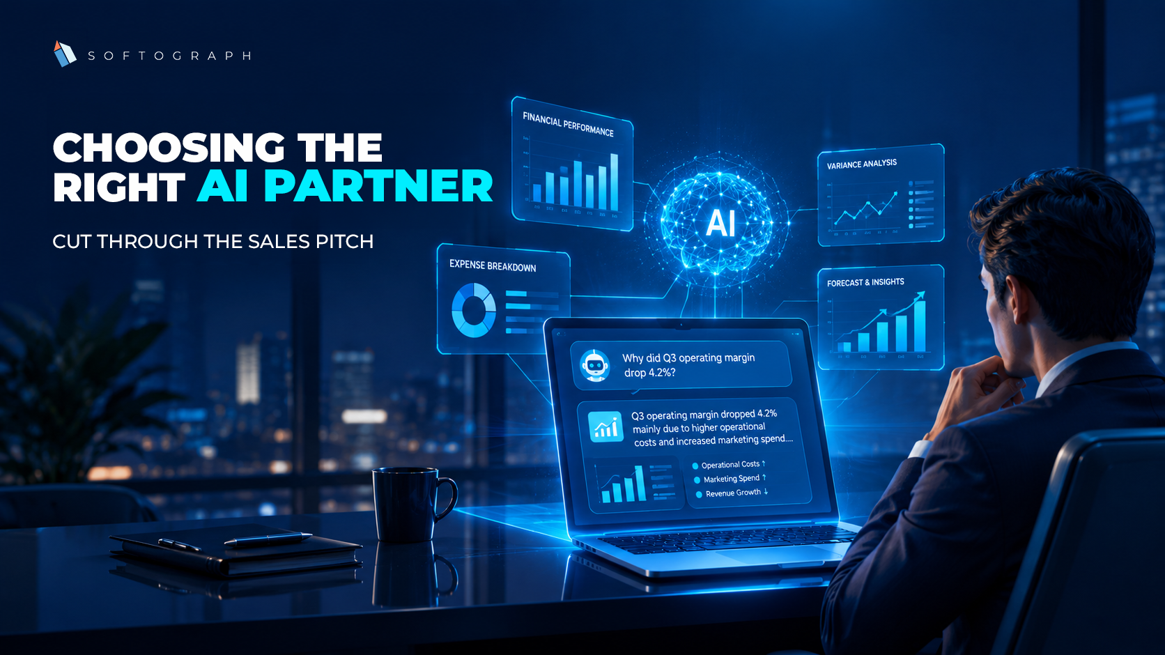 Executive team evaluating an AI partner during a live enterprise software demonstration.